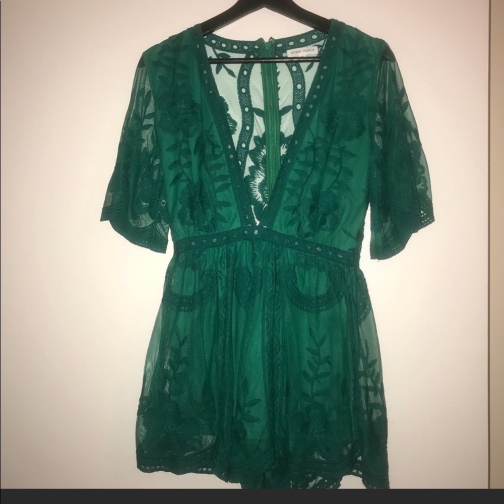 Green honey punch romper